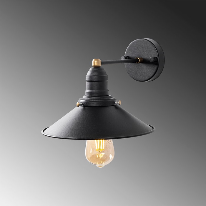 Opviq Lámpara de pared Conical Negro y Antiguo Opviq Lámpara de pared Conical Negro y Antiguo